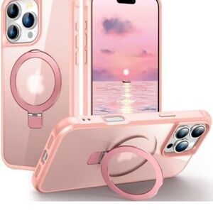 Elegant Pink Phone Case with Ring Holder